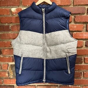 Peter Millar men's Alpine Vest size large‎ navy/grey puffer NWT MF23Z01 wool